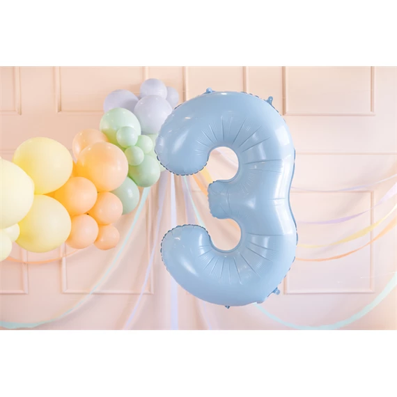 Lufi 3-as szám fólia 72 cm világoskék