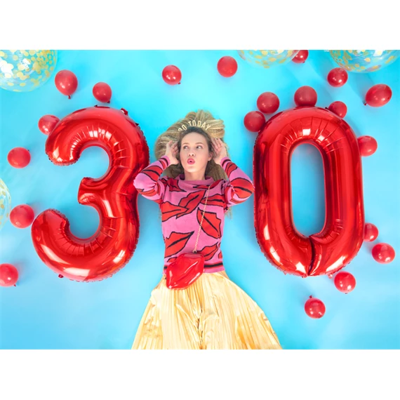 Lufi 3-as szám fólia 86 cm piros