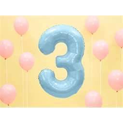 Lufi 3-as szám fólia 86 cm világoskék