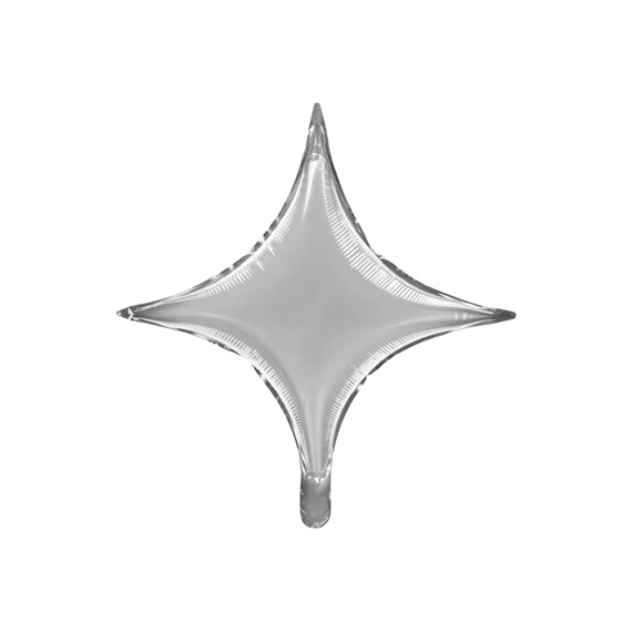 Lufi 4 ágú csillag fólia 45 cm ezüst