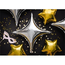 Lufi 4 ágú csillag fólia 45 cm ezüst