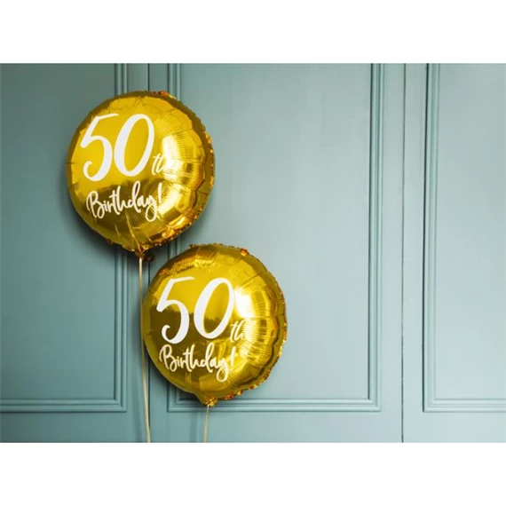 Lufi 50, születésnap fólia arany 45 cm