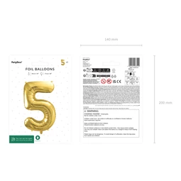 Lufi 5-ös szám fólia 72 cm világos arany