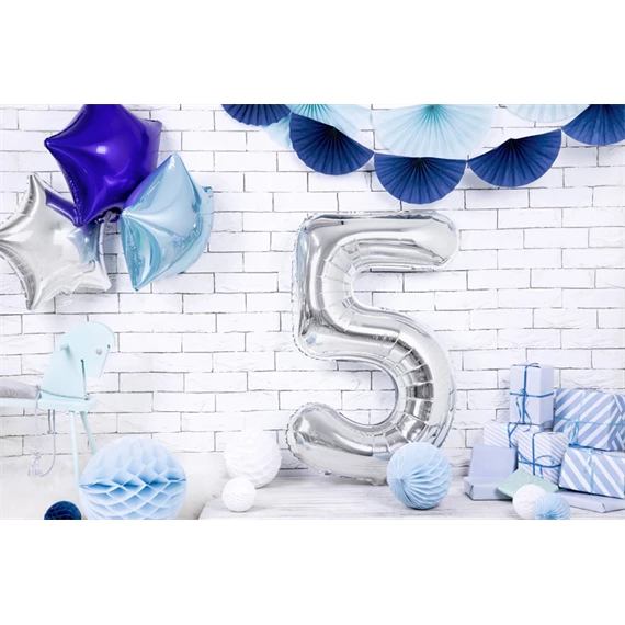 Lufi 5-ös szám fólia 86 cm ezüst