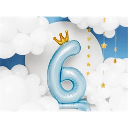 Lufi 6-os szám álló fólia 84 cm égkék
