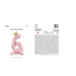 Lufi 6-os szám álló fólia 84 cm világos rózsaszín