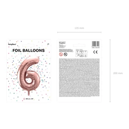 Lufi 6-os szám fólia 86 cm rózsaarany