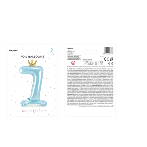 Lufi 7-es szám álló fólia 84 cm égkék