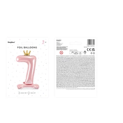Lufi 7-es szám álló fólia 84 cm világos rózsaszín