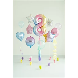 Lufi 8-as szám fólia 86 cm pasztell szivárvány