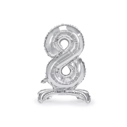 Lufi 8-as szám álló fólia 70 cm ezüst