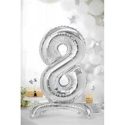 Lufi 8-as szám álló fólia 70 cm ezüst