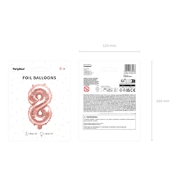 Lufi 8-as szám fólia 35 cm rózsaarany