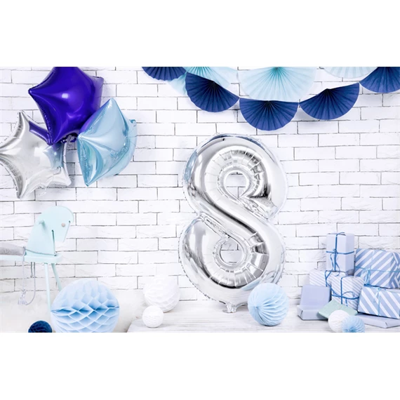 Lufi 8-as szám fólia 86 cm ezüst