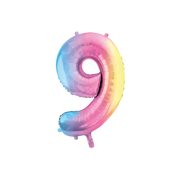 Lufi 9-es szám fólia 86 cm pasztell szivárvány