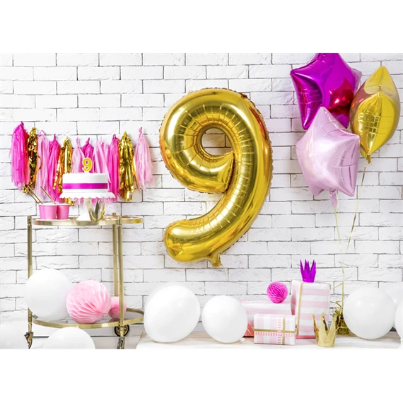 Lufi 9-es szám fólia 86 cm arany