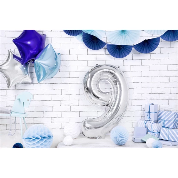 Lufi 9-es szám fólia 86 cm ezüst