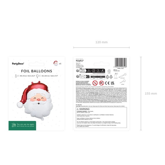 Lufi Mikulás fólia 42 x 43,5 cm vegyes