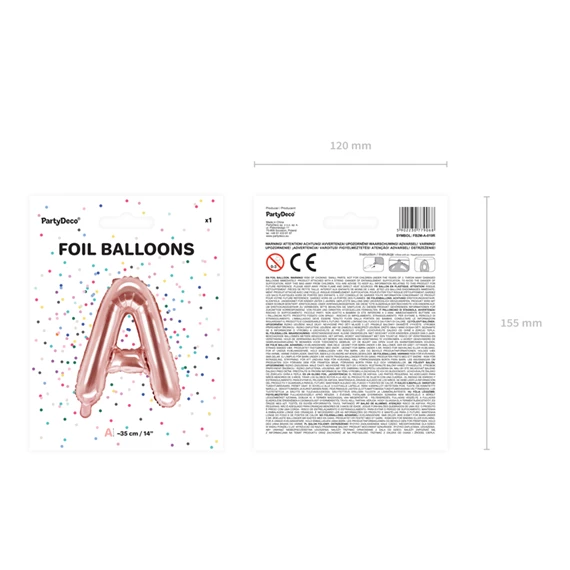 Lufi a betű fólia 35 cm rózsaarany