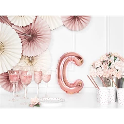 Lufi c betű fólia 35 cm rózsaarany
