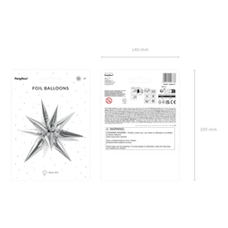 Lufi csillag 3D fólia 70 cm ezüst