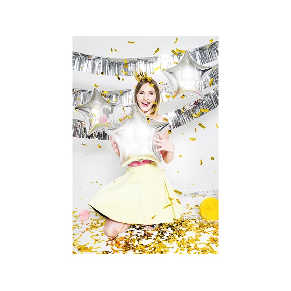 Lufi csillag fólia 48 cm ezüst