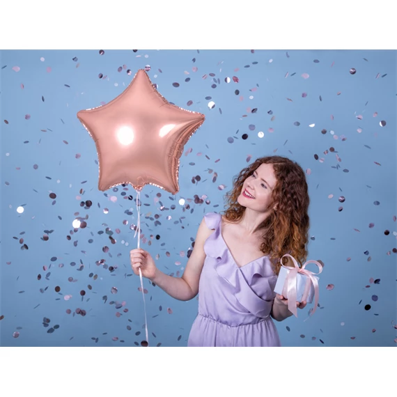 Lufi csillag fólia 48 cm rózsaarany