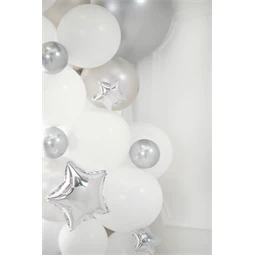 Lufi csillagok fólia 25 cm ezüst S/25