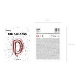 Lufi d betű fólia 35 cm rózsaarany