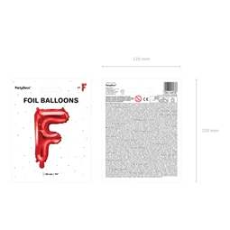 Lufi f betű fólia 35 cm piros