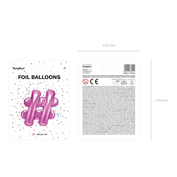 Lufi fólia # 35 cm sötét rózsaszín