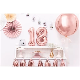 Lufi gömb fólia 40 cm rózsaarany