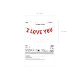 Lufi i love you fólia 260x40 cm piros