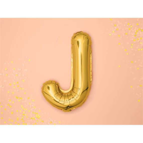 Lufi j betű fólia 35 cm arany