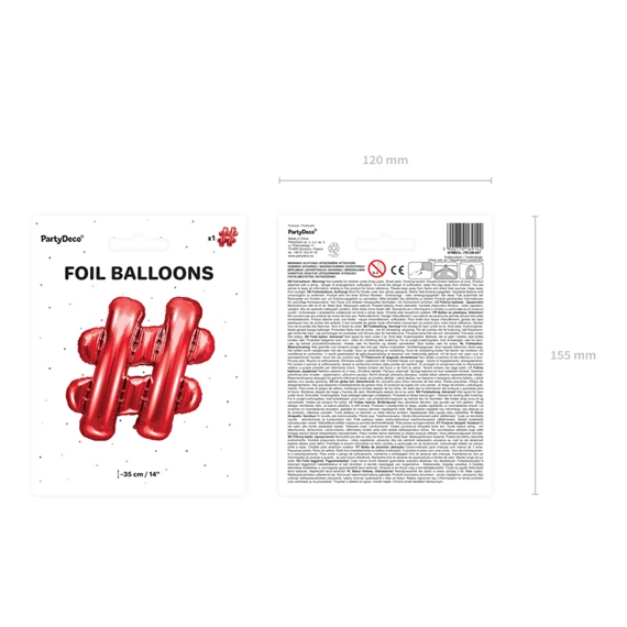 Lufi # jel fólia 35 cm piros