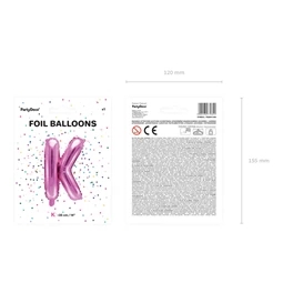 Lufi k betű fólia 35 cm sötét rózsaszín