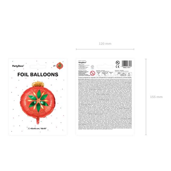 Lufi karácsonyi gömb fólia 45x45 cm mix