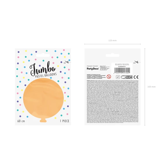 Lufi kerek 60 cm pasztell világos barack