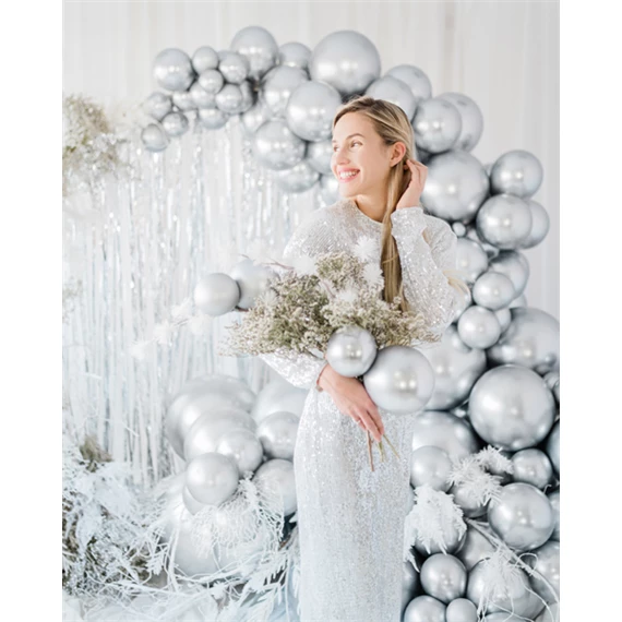 Lufi kerek fényes 60 cm ezüst