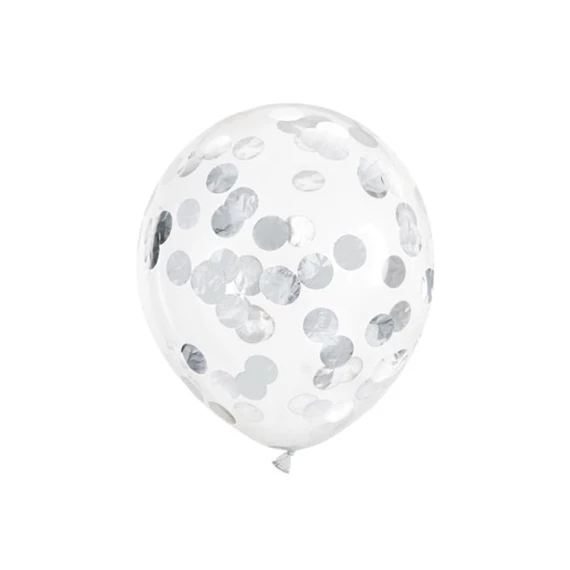 Lufi konfettivel 30 cm ezüst S/6