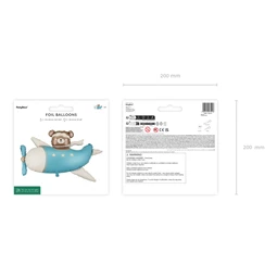 Lufi maci repülőben fólia 94x61 cm világoskék