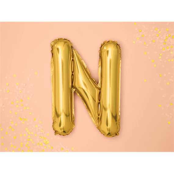 Lufi n betű fólia 35 cm arany