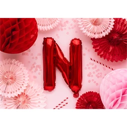 Lufi n betű fólia 35 cm piros