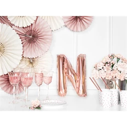 Lufi n betű fólia 35 cm rózsaarany