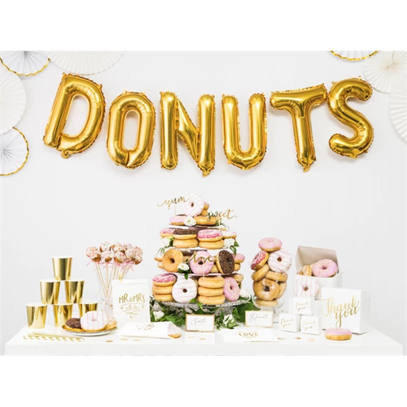 Lufi o betű fólia 35 cm arany