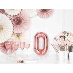 Lufi o betű fólia 35 cm rózsaarany