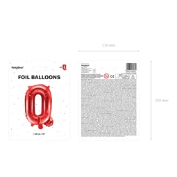 Lufi q betű fólia 35 cm piros