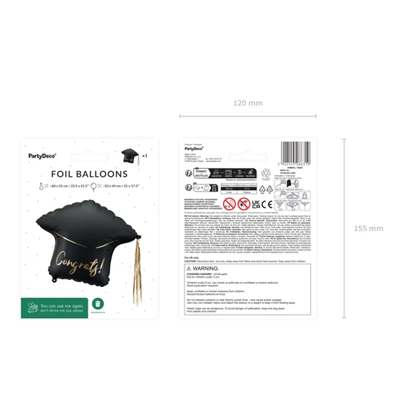 Lufi kalap gratulálok! 60x55 cm keverék