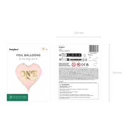 Lufi szív alakú ``Egy`` 45 cm világos rózsaszín