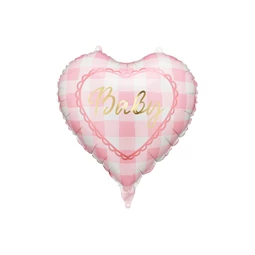 Lufi szív baby felirattal 35 cm világos rózsaszín